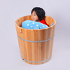儿童洗澡木桶圆形浴桶洗澡沐浴可坐家用泡澡桶，加厚小孩沐浴桶保温