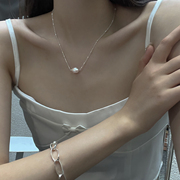 淡水珍珠项链天然异形巴洛克小众高级感纯银，锁骨链2024女