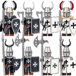 兼容乐高中古罗马十字军条顿骑士第三方拼装积木人仔玩具DT8901