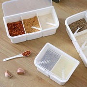 厨房用品调料盒家用创意多格带勺佐料盒调味盒味精盐罐调味罐套装