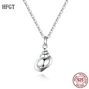 HFGTS925纯银小海螺项链 简约海洋贝壳电镀项链饰品奢华气质