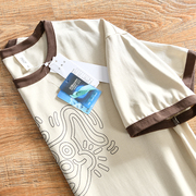 日系宽松型+索罗娜科技面料！夏季男士圆领短袖时尚印花T恤潮