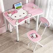 儿童学习桌家用书桌小学生书桌椅套装可折叠桌子简易宝宝办公桌