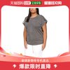 香港直邮潮奢 Michael Kors 迈克高仕 女士加大码条纹按扣肩章T恤