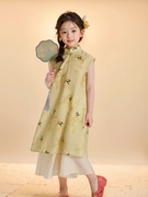 120-170女童旗袍连衣裙阔腿裤，两件套装夏季中式汉服