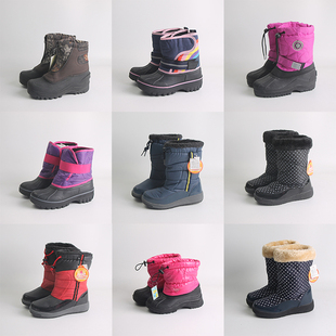 外贸圆蛋儿童雪地靴防水冬季男女童靴子，加绒保暖防滑耐磨棉靴