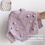 女童针织衫4外套1-2-3-5-6-8岁春秋季婴儿宝宝开衫，上衣儿童装毛衣