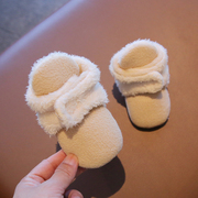 冬季婴儿步前鞋6-8一12个月，婴幼儿鞋子冬一岁宝宝棉鞋学步鞋不掉3