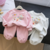 女童春装宝宝卫衣套装，2024童装洋气，纯棉长袖婴幼儿童韩系春秋