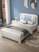 1.35米单人床小户型家用现代轻奢可定制全实木床，储物1米2儿童床