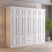 白色实木大衣柜轻奢实木衣橱卧室衣柜两门三门四门衣柜可做带顶柜