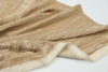 垂感浅卡其竖条纹，不规则肌理压皱百褶金丝绒天鹅绒服装布料面料