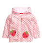 4-6个月68 童装女婴童薄外套粉色波点连帽衫女宝草莓拉链衫婴儿春