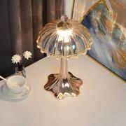 水晶台灯法式复古高级卧室床头灯简约创意艺术温馨花朵装饰造型灯