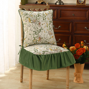 餐椅垫美式田园椅子坐垫，餐桌椅套罩防滑欧式高档皮凳套轻奢高级感