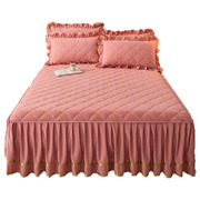 夹棉床裙式床罩单件水洗棉加厚防尘罩席梦思防滑床垫罩保护套床单