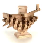 中国全榫卯结构实木积木古建筑斗拱模型拼装玩具国潮文创摆件教具