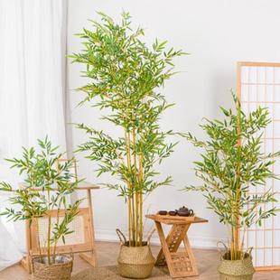 客厅绿色植物大盆栽仿生竹子，装饰茶室专用新中式假竹子，仿真仿真!
