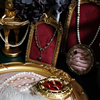首饰展示架复古红色相框耳环架子绒布戒指托饰品珠宝陈列拍摄道具