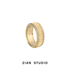 zian studio幸运齿轮戒指女小众设计18k金轻奢手饰品925银原创