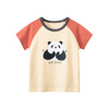 品牌撤柜outlet夏季童装中小童卡通熊猫短袖女孩体恤上衣