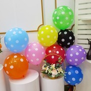 12寸圆点气球 儿童生日派对装饰造型红橙黄绿蓝紫黑白色波点气球
