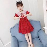女童夏装连衣裙2021韩版超洋气，小女孩公主裙儿童网红雪纺裙。
