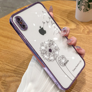 适用于苹果xs的手机壳iPhonex女神max透明硅胶软壳超薄xr保护套镜头全包奢华镶钻高级感10x网红潮流