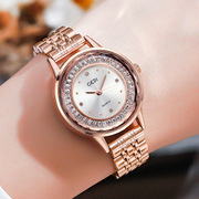  玫瑰镶钻钢带手表韩版时尚休闲防水百搭 女士石英国产腕表