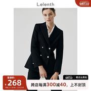 lelenth气质时尚西装外套女正装，黑色面试职业，套装高级感通勤西服