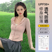 修身防晒衣女款夏季2024户外骑行短款防晒外套透气冰感防晒服