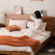 新中式实木床双人床榆木1.8米加厚大床简约禅意主卧家具