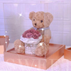 520情人节礼物永生花泰迪熊抱抱桶玫瑰花束摆件送女友生日