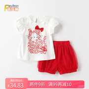 0-1-3岁婴儿童装女童宝宝夏装短袖，短裤公主裙衫套装夏季衣服洋气2