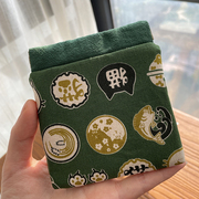 日式零钱包 手工布艺 创意弹片柴犬小卡包 棉麻口金包 和风耳机包