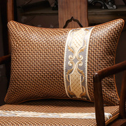 夏季中式沙发藤席腰枕靠垫，套透气凉席长方形，靠背护腰夏天抱枕含芯