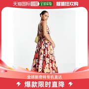 香港直邮潮奢asos女士，skater设计吊带中长复古花朵，背心裙(bold