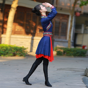 蒙古舞蹈演出服女成人艺考舞台表演蒙族服装少数民族考级练习练功