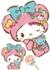 中号F0290-06动漫hello kitty笔记本电脑吉他手机旅行拉杆箱贴纸