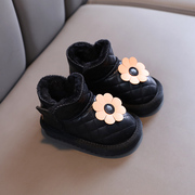 婴儿棉鞋冬季1一2岁软底，学步鞋女童雪地靴2021加绒加厚女宝宝短靴