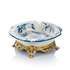 欧式美式陶瓷配铜个性，样板房烟灰缸摆件，茶几家用装饰高档奢华烟缸