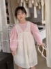 韩版女童装儿童春季甜美淑女蕾丝，连衣裙长袖衬衫公主裙子2件套装