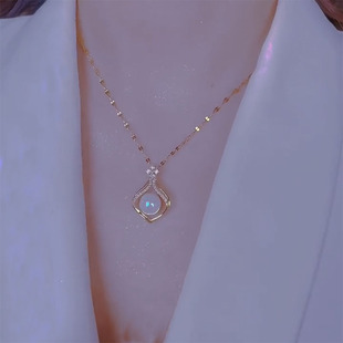 夏季气质优雅珍珠项链女高级感轻奢钛钢吊坠冷淡风锁骨链颈链