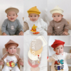 韩版婴幼儿针织贝雷帽男女宝宝英伦，复古毛线帽婴儿，画家帽南瓜帽子