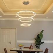 简约现代创意个性大气，客厅卧室餐厅，环圆形led水晶吊灯不锈钢灯具