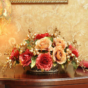 客厅摆设假花装饰餐桌仿真摆花塑料绢花干花摆件欧式家居花艺饰品