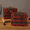 新中式首饰盒古典做旧梳妆盒木质带锁盒子饰品首饰桌面复古收纳盒