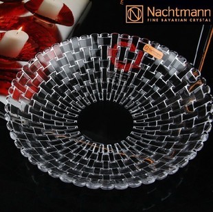 德国进口巴伐利亚水晶nachtmann舞动系列无铅水晶水果盘碗果斗