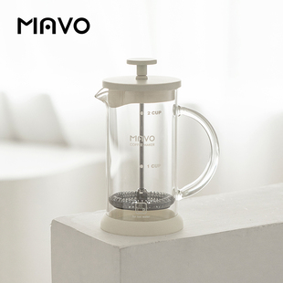 mavo雪白法压壶咖啡壶煮咖啡，家用小型滤茶壶过滤杯冬季限定玻璃
