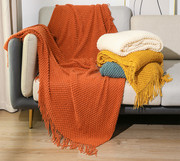 莫兰迪纯色针织毯ins午睡毯沙发毯子民宿，床尾巾装饰毯空调毯披肩